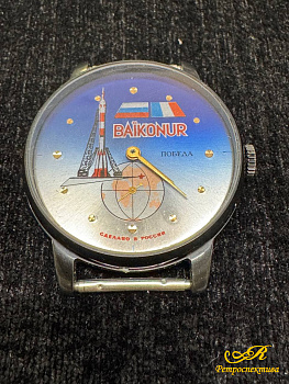  Часы наручные механические Байконур, Победа, на ходу в хорошем состоянии.