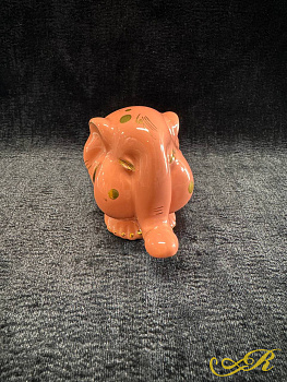 Слоник, фаянсовая статуэтка, золочение.