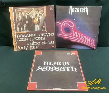 Пластинки 3 шт. Black Sabbath , Роллинг Стоунз " Леди Джей", Nazareth альбом "Cinema".