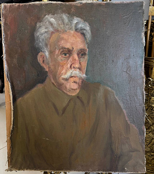 РАСПРОДАЖА ! Портрет мужчины с усами. Прытков А.А. Прыткова Г.Н. СССР. Холст, масло.