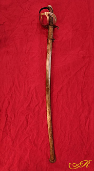  Шпага 96 см бронза, стал ножны кожа, клеймо в виде шпаги на клинке