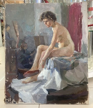 РАСПРОДАЖА! Картина " Натурщица" Прытков А.А. СССР. Холст, масло.Размер 56 х46 см.