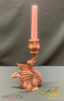 Бронзовый подсвечник «Дракон» 17,5 см. бронза.