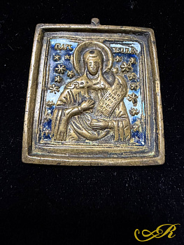 Бронзовая икона «Святая Параскева Пятница» с эмалью Россия, конец XIX — начало XX века