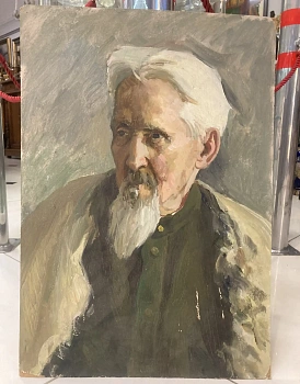 РАСПРОДАЖА ! Портрет пожилого мужчины. Прытков А.А. 1971 г. Картон , масло. Размер 50 х 34,5 см.