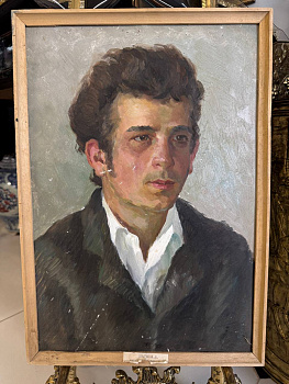 РАСАРОДАЖА! Портрет " Иван Ре...ин" Прытков А. 1965 г. Картон, масло. 49,5 х 34,5 см.