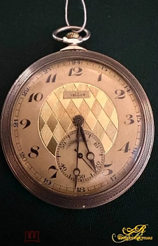 Серебряные карманные часы Tellus, Швейцария. Серебро 800 пр., вес 60 гр.