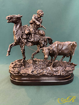 Скульптура  Скотокрад, Охотник и корова, начало ХХ в.,Василий Грачёв 