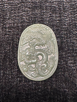 Кулон из нефрита. "Дракон", Китай 1950 года