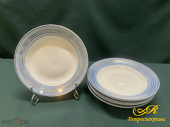 Фарфоровые суповые тарелки. СССР. Ф- ка "Пролетарий"