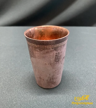 Мельхиоровая стопка - рюмка. Внутри позолота. Винтаж. СССР.