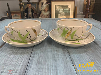 Фарфоровая чайная пара Дулево.СССР.