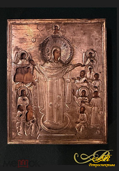 Икона "Всех Скорбящих Радость пр.Богородицы" Материал: дерево, живопись,бархат. Оклад: серебро